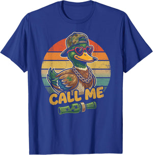 Call Me Duck Hunting Retro Valentine's Day Men Women T-Shirt - T-Shirt | Royal