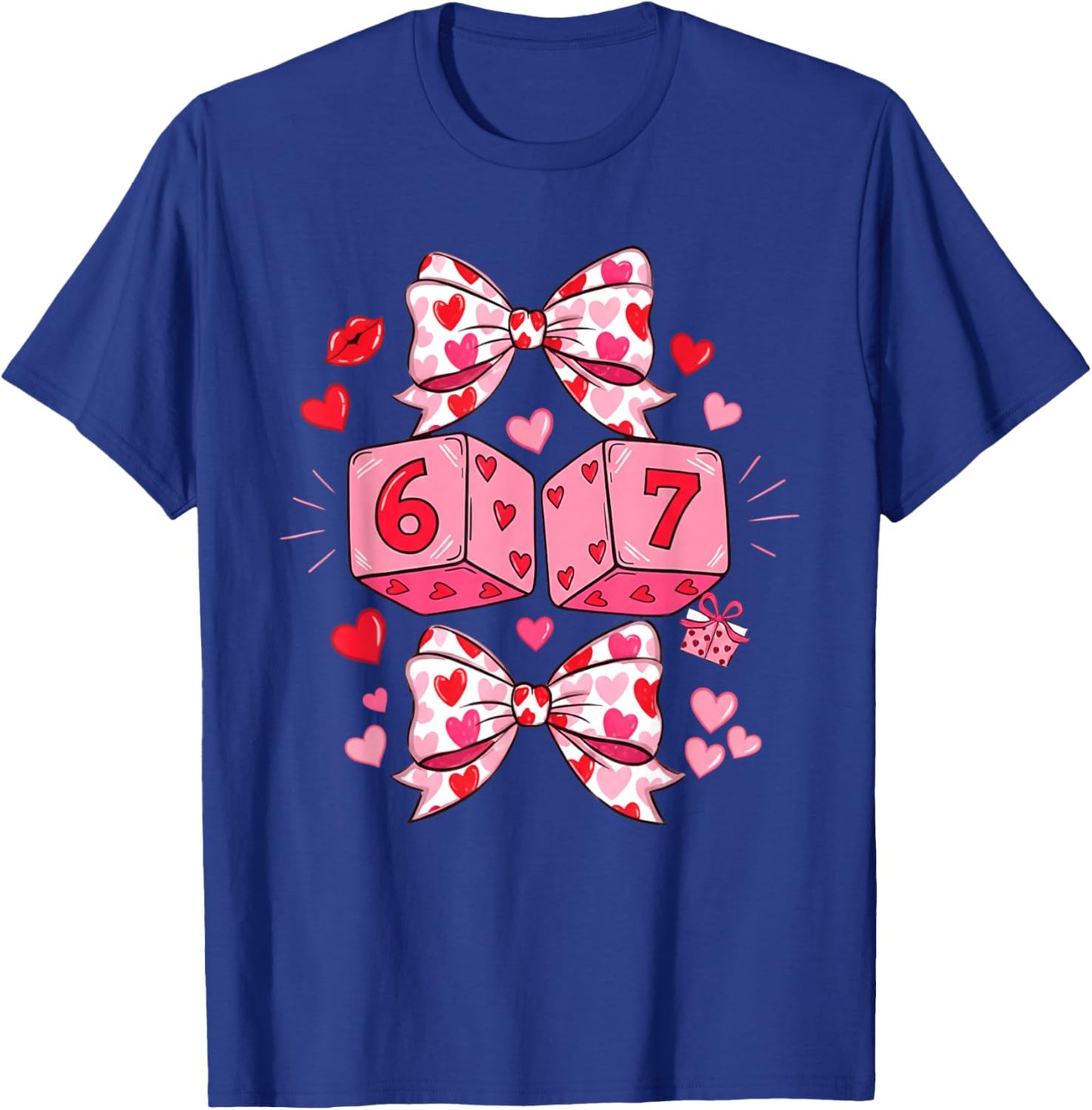 Preppy 67 Valentine Six Seven Dice 6 7 Men Women Kids T-Shirt - T-Shirt | Royal
