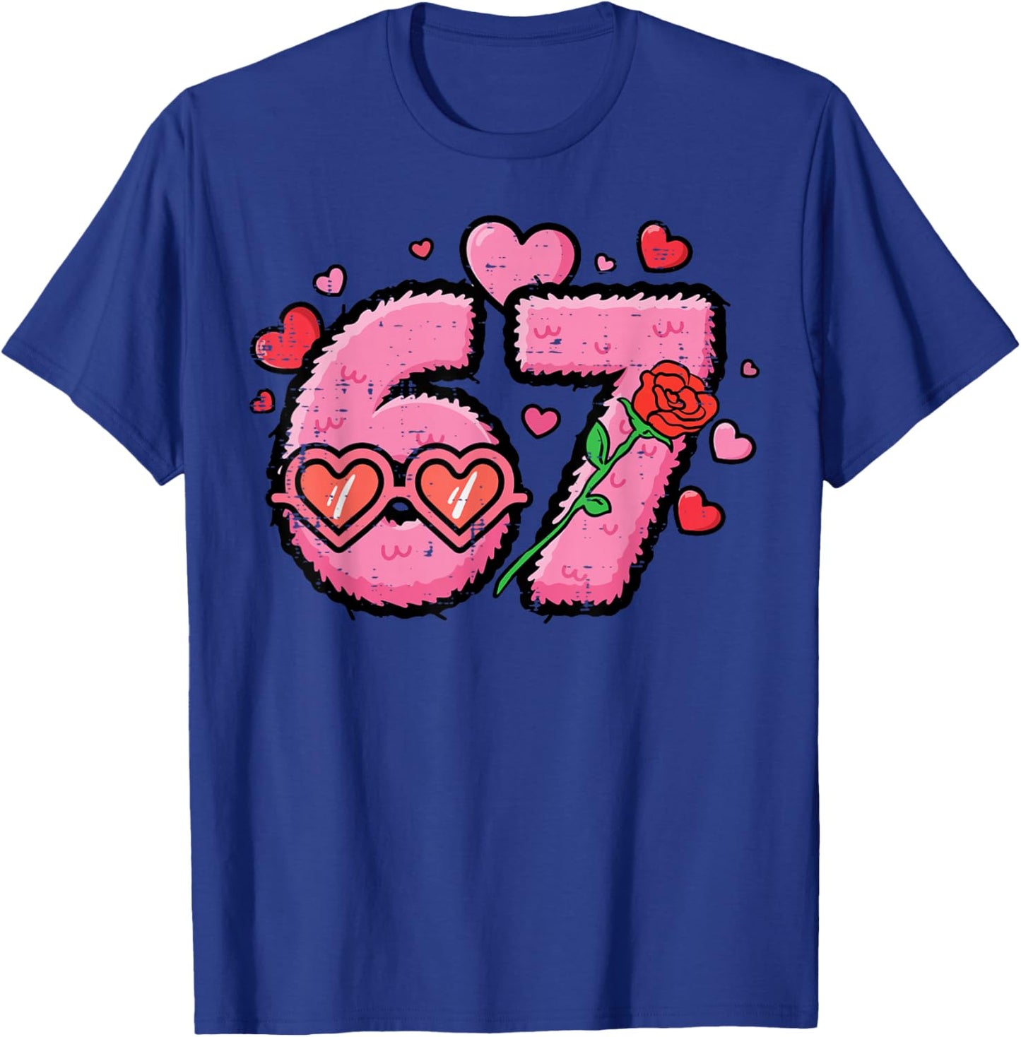 Valentines Day 6 7 Hearts 67 Six Seven Meme Boys Kids Youth T-Shirt - T-Shirt | Royal