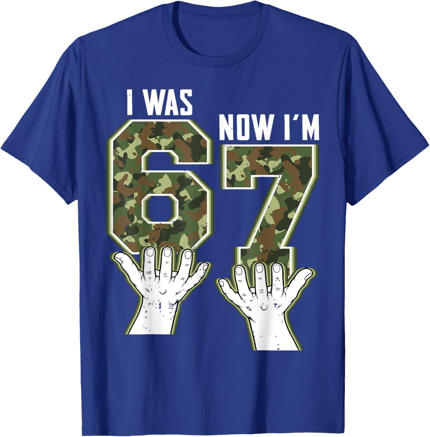 Camo I was 6 Now I'm 7 Birthday Boy Kids Bday Funny 6-7 Meme T-Shirt - T-Shirt | Royal