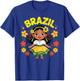 Cute Brazil Girl Traditional Dress Flag Colors Art for Kids T-Shirt - T-Shirt | Royal