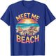 Vintage Palm Trees Retro Ocean Meet Me at Beach Summer T-Shirt - T-Shirt | Royal