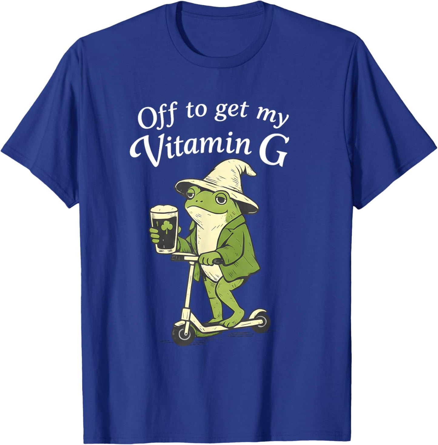Off to Get My Vitamin G Funny St Patricks Day Frog Irish T-Shirt - T-Shirt | Royal