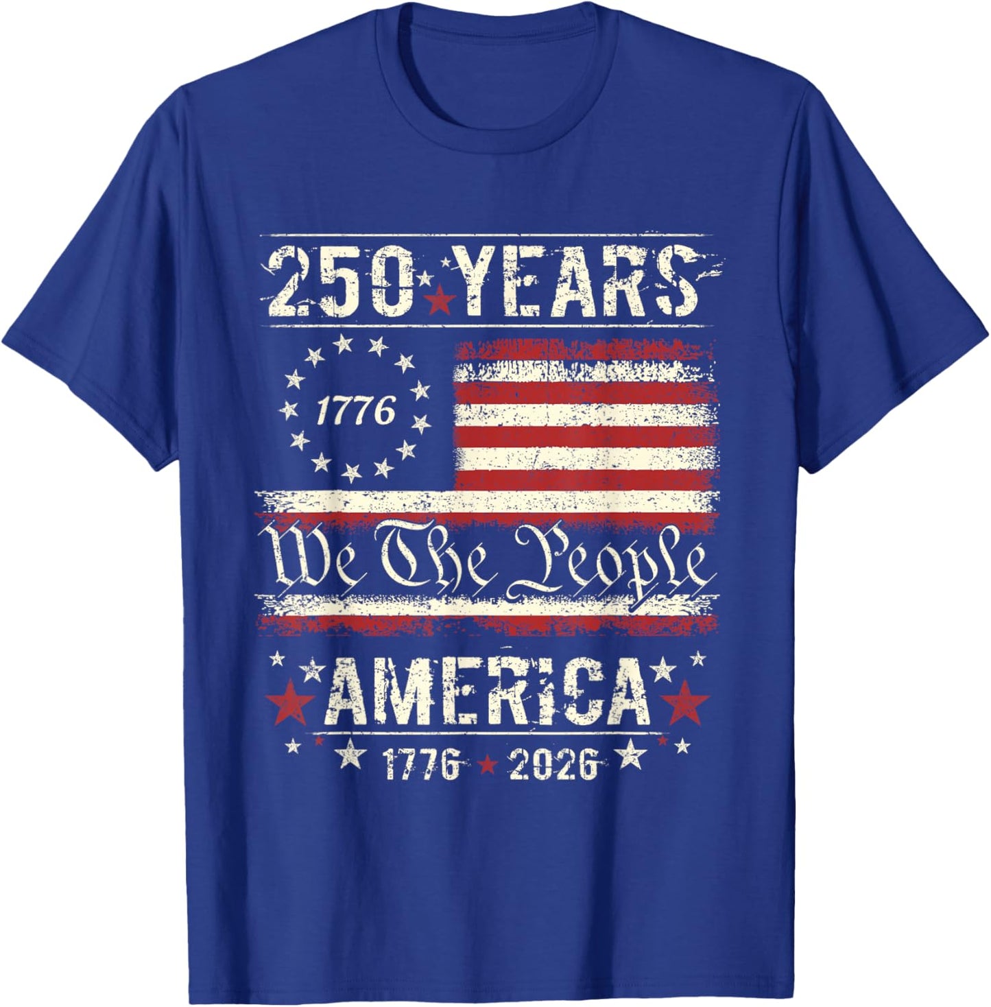 250th American Anniversary Independence 250 Years of Freedom T-Shirt - T-Shirt | Royal