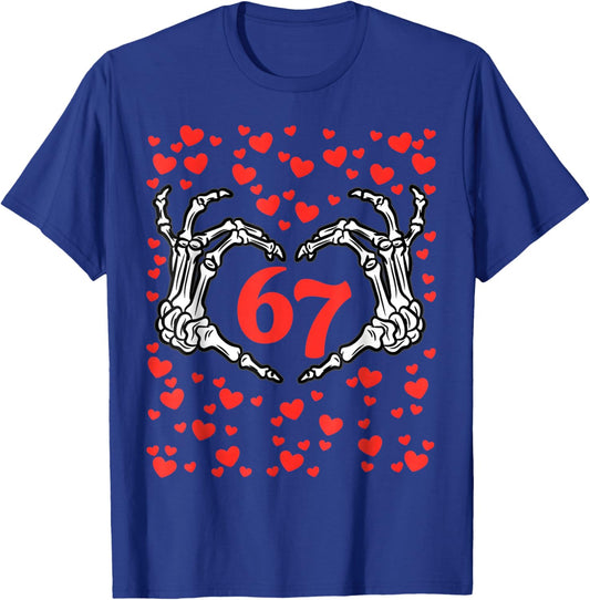 Funny Six Seven 6 7 Meme Women Kids Valentine Girl T-Shirt - T-Shirt | Royal