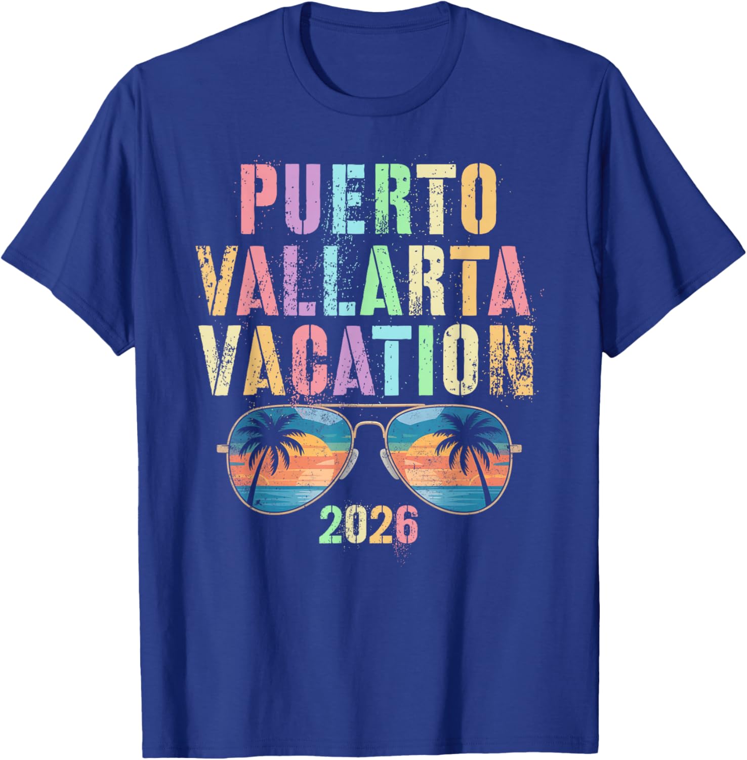 Vintage Puerto Vallarta Vacation 2026 Trip Beaching Vacay T-Shirt - T-Shirt | Royal