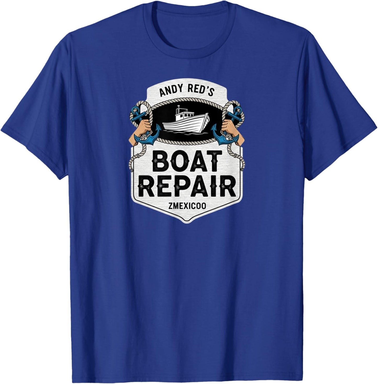 Vintage Andy and Red's Boat Repair Fishing Charters Boating T-Shirt - T-Shirt | Royal