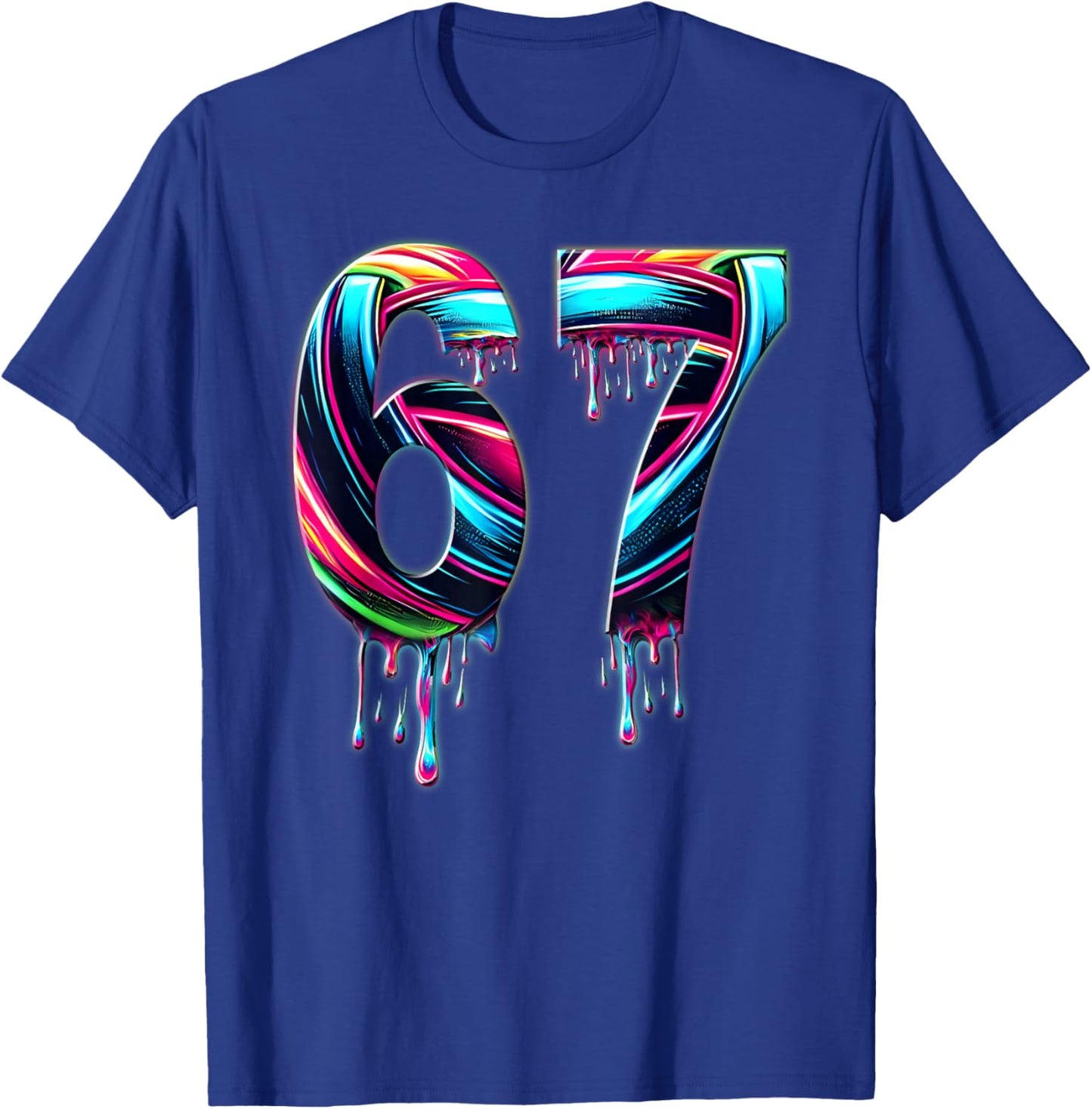 67 Six Seven 6 7 Meme Design Funny 6 7 T-Shirt - T-Shirt | Royal