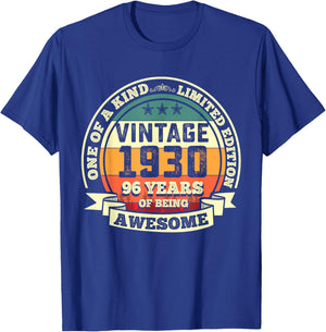 96th Birthday Gift 96 Years of Being Awesome 96 Years Old T-Shirt - T-Shirt | Royal