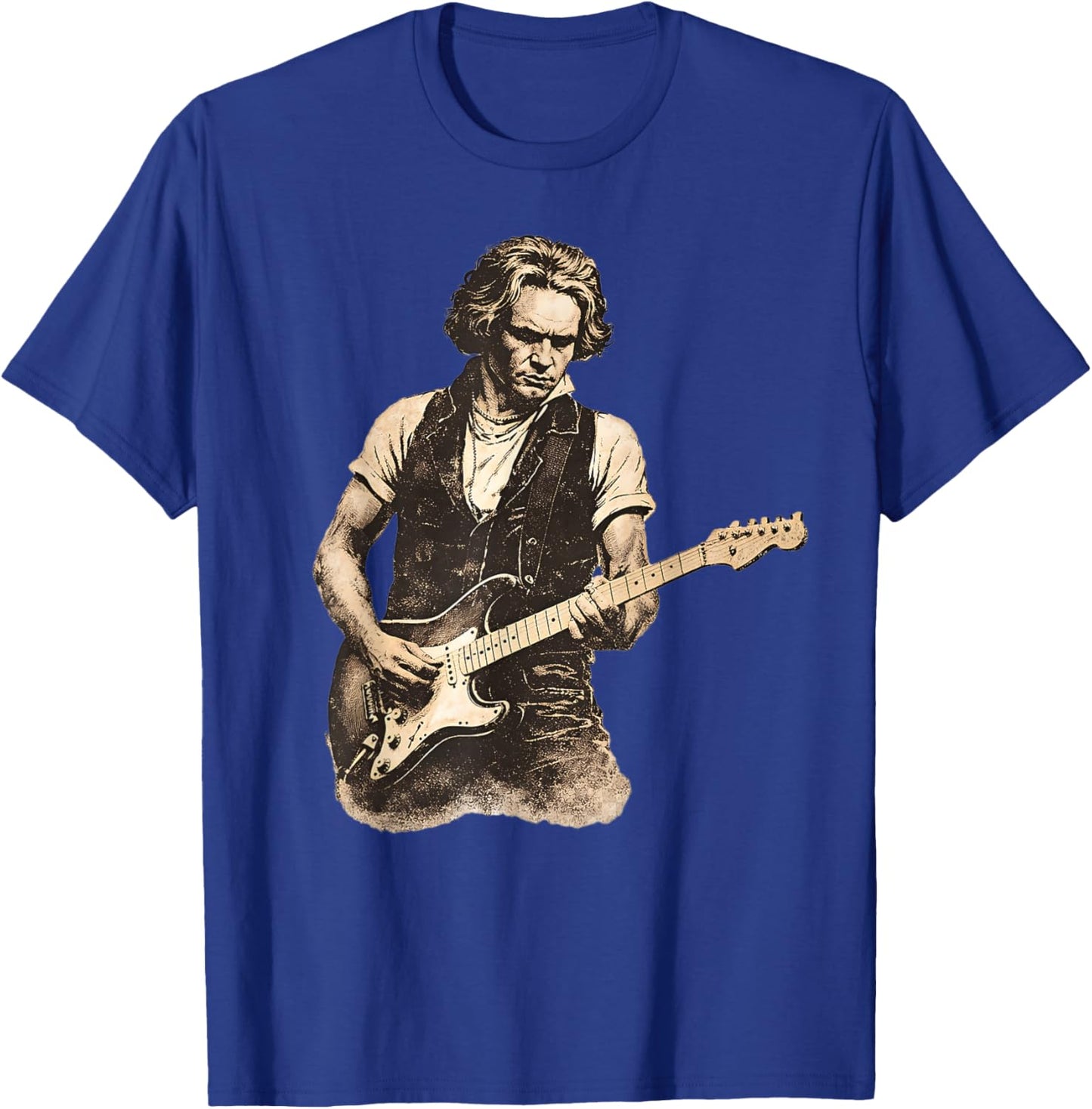 Beethoven Playing Electric Guitar Ludwig Van B. Rock Music T-Shirt - T-Shirt | Royal