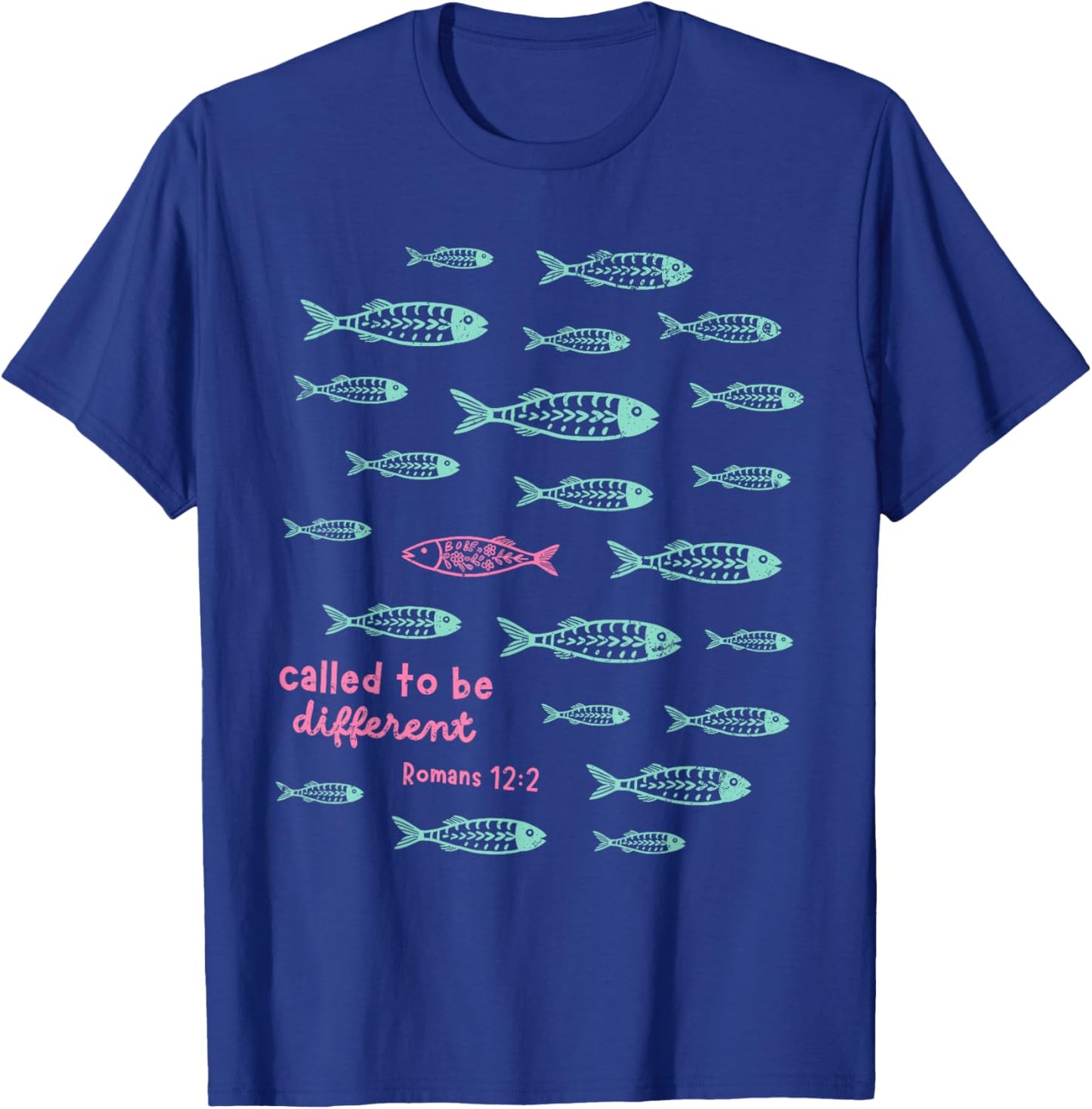 Called to Be Different Romans 12:2 Christian Fish T-Shirt - T-Shirt | Royal