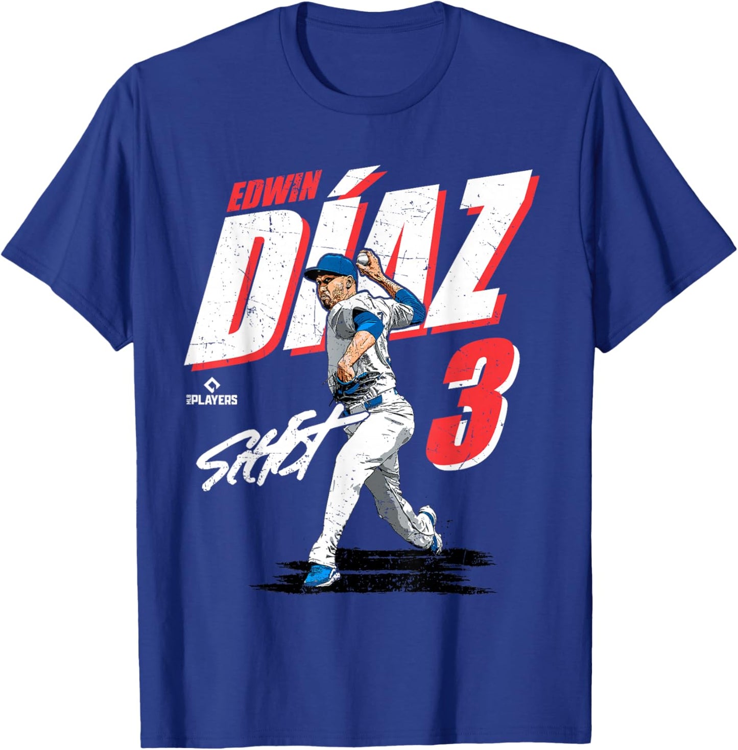 Edwin Diaz | Los Angeles D Baseball Players | MLBEDD204M T-Shirt - T-Shirt | Royal