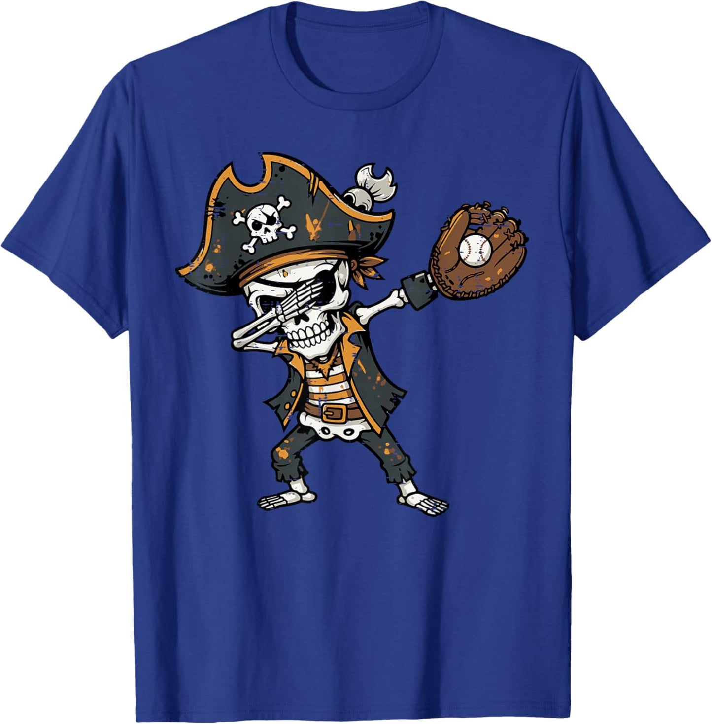 Dabbing Pirate Skeleton Baseball Dab Costume Boys Kids Men T-Shirt - T-Shirt | Royal