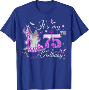 It’s My 75th Birthday Pink 75 Years Old Birthday Queen Party T-Shirt - T-Shirt | Royal