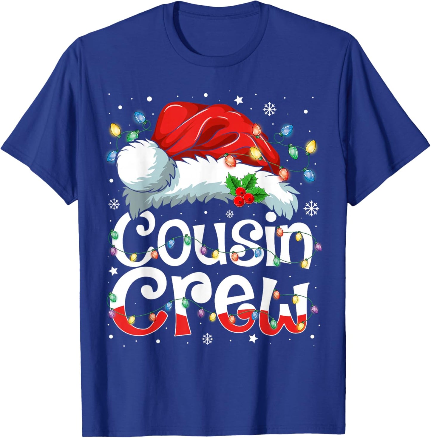 Christmas Cousin Crew Santa Hat Kids Men Women T-Shirt - T-Shirt | Royal