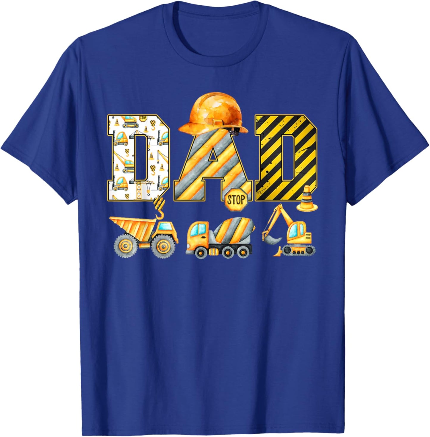 Funny Dad Construction Excavator Kids Matching Family Party T-Shirt - T-Shirt | Royal