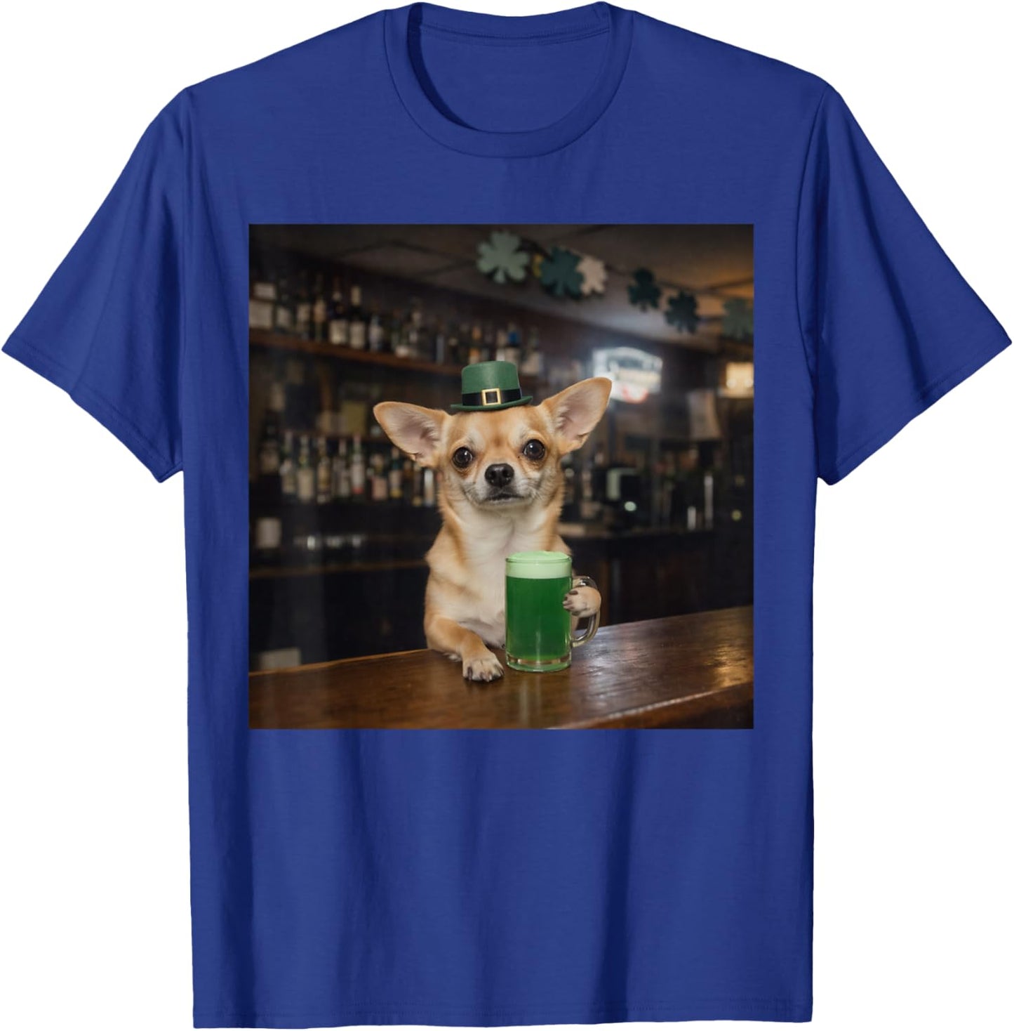St Patricks Day Dog Chihuahua Drinking Beer Meme T-Shirt - T-Shirt | Royal