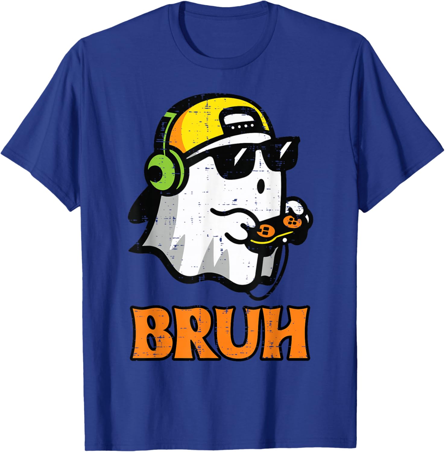 Halloween Ghost Gamer Bruh Gaming Costume Men Boys Kid Youth T-Shirt - T-Shirt | Royal
