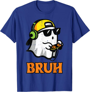 Halloween Ghost Gamer Bruh Gaming Costume Men Boys Kid Youth T-Shirt - T-Shirt | Royal