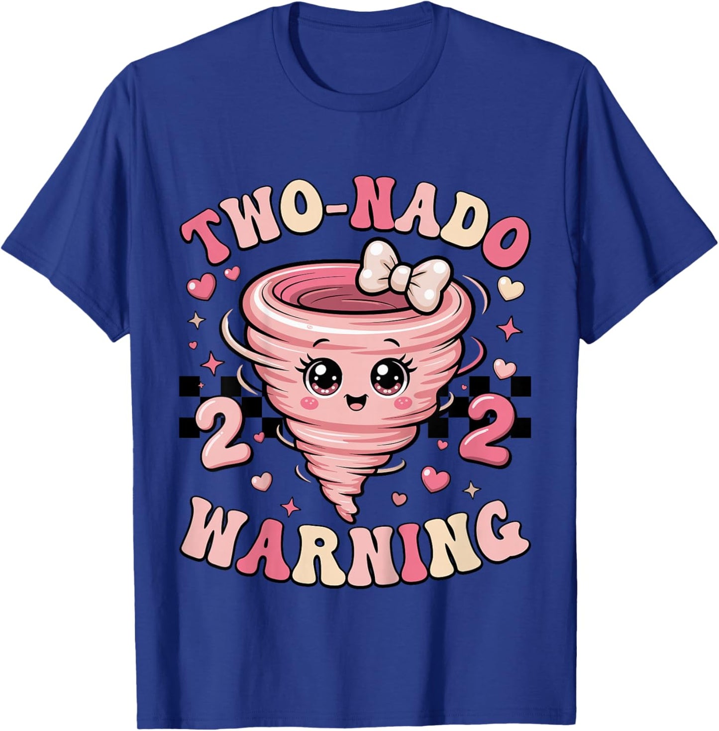 Two Nado Warning Coquette Bow 2nd Birthday 2 Year Old Girls T-Shirt - T-Shirt | Royal