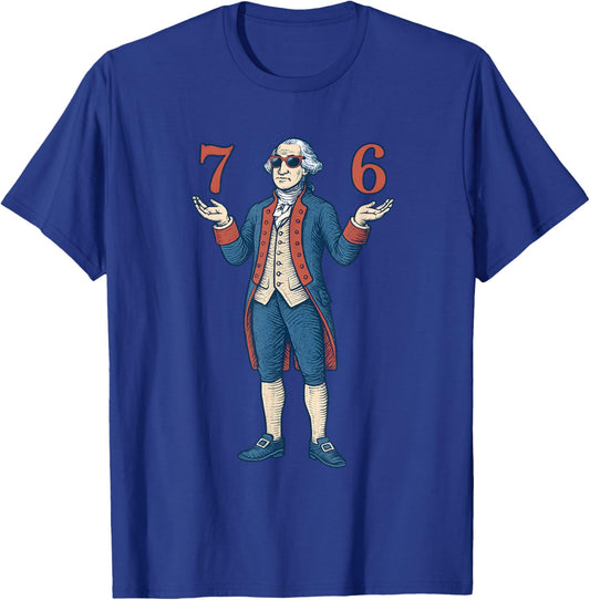 67 George Washington 7 6 Meme Six Seven 6-7 4th of July T-Shirt - T-Shirt | Royal