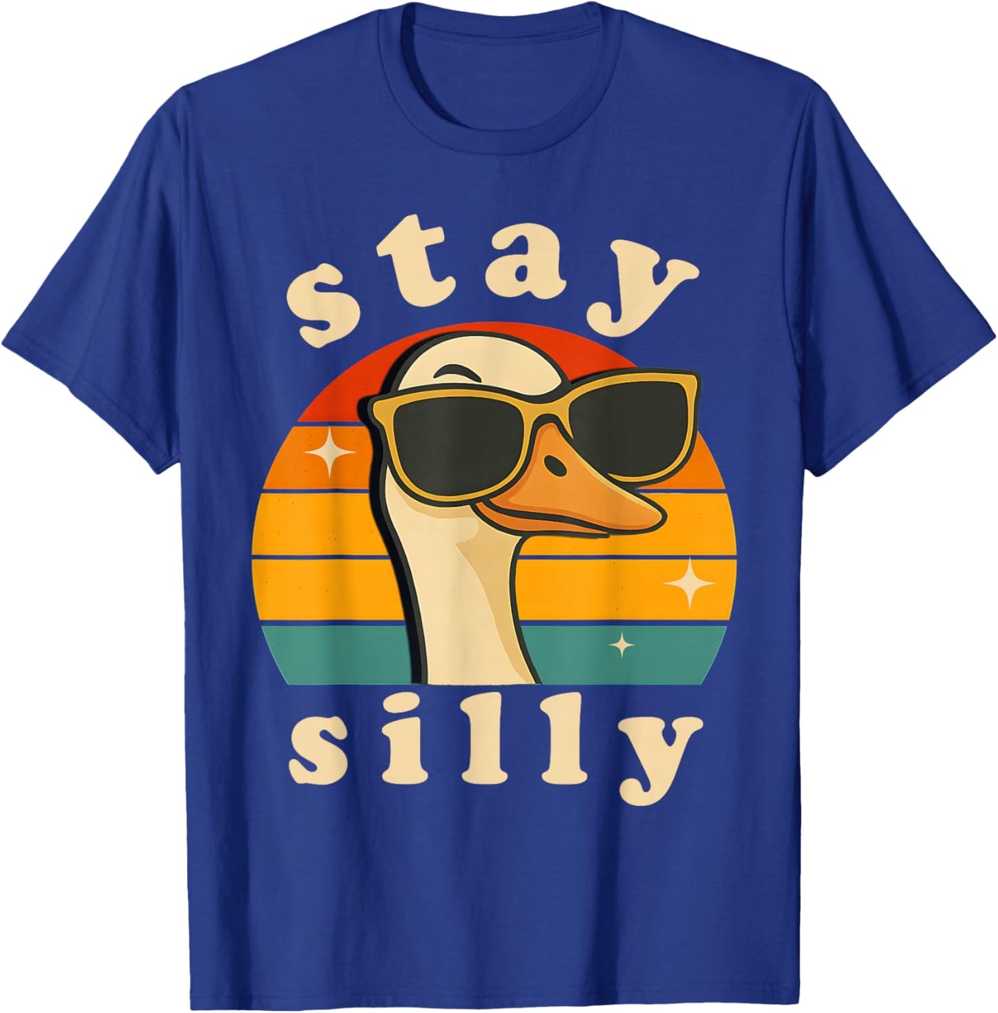 Stay Silly Goose Boys Kids Retro Cute Matching Friends 70s T-Shirt - T-Shirt | Royal