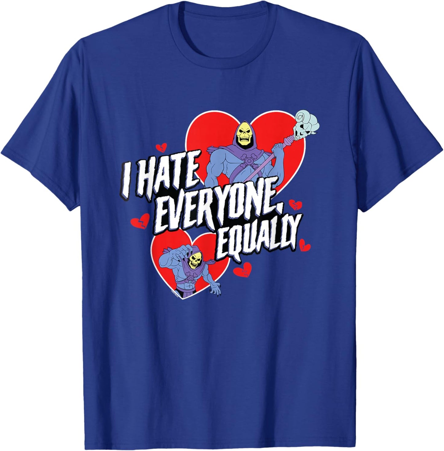 Skeletor Valentine's Day I Hate Everyone Equally T-Shirt - T-Shirt | Royal