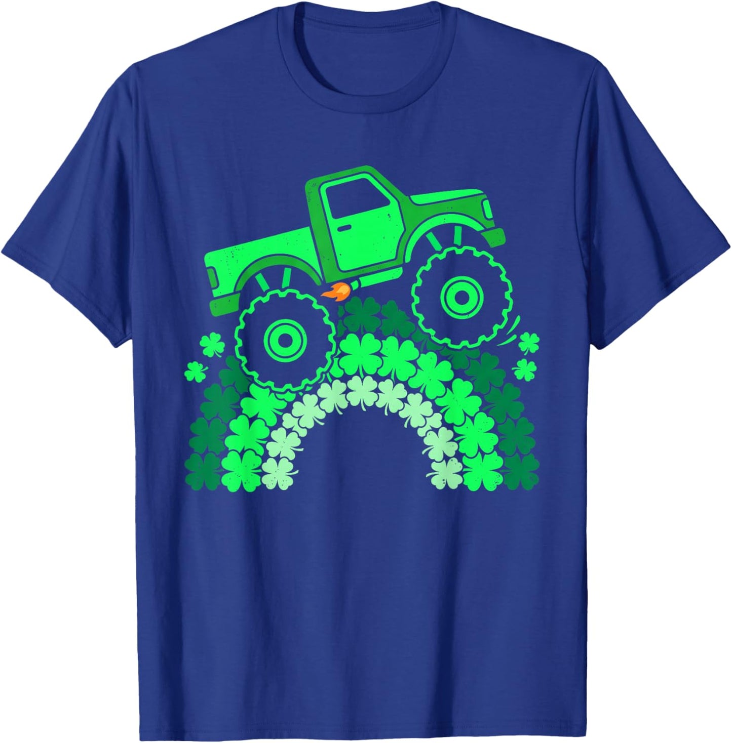 Monter Truck Lucky Shamrock Funny St Patrick's Day Kids Boys T-Shirt - T-Shirt | Royal