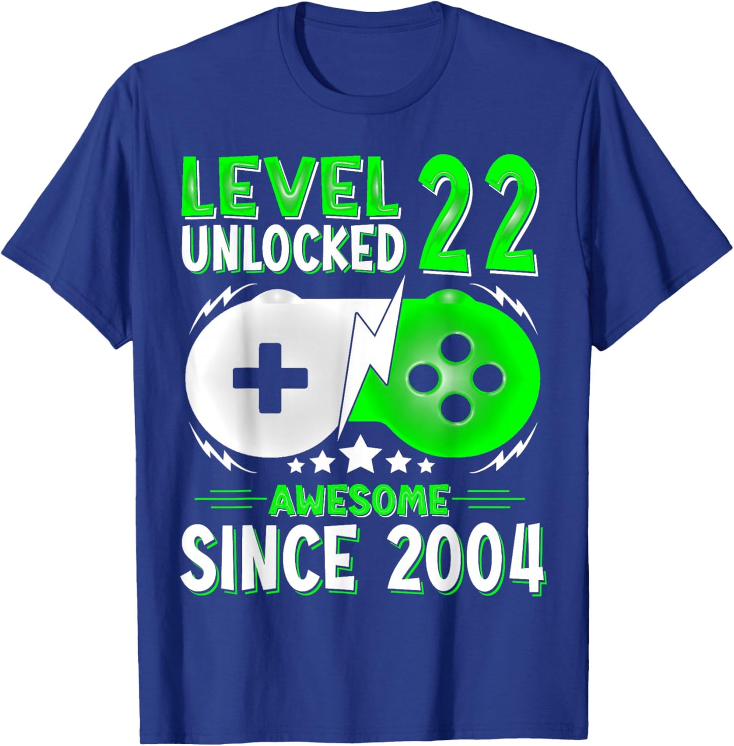 Level 22 Unlocked Birthday 22 Years Old Gifts 22nd Birthday T-Shirt - T-Shirt | Royal