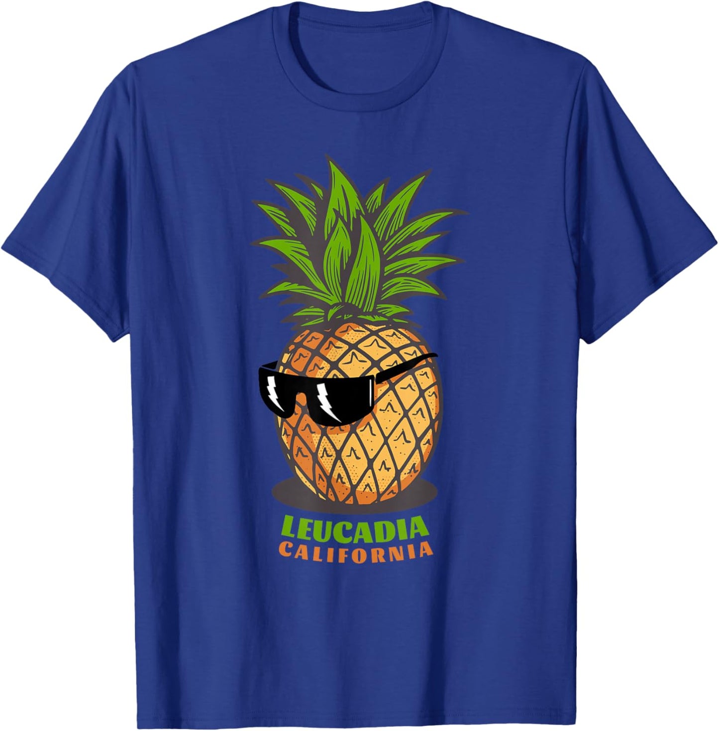 Leucadia California CA Cute Pineapple Sunglasses Vacation T-Shirt - T-Shirt | Royal