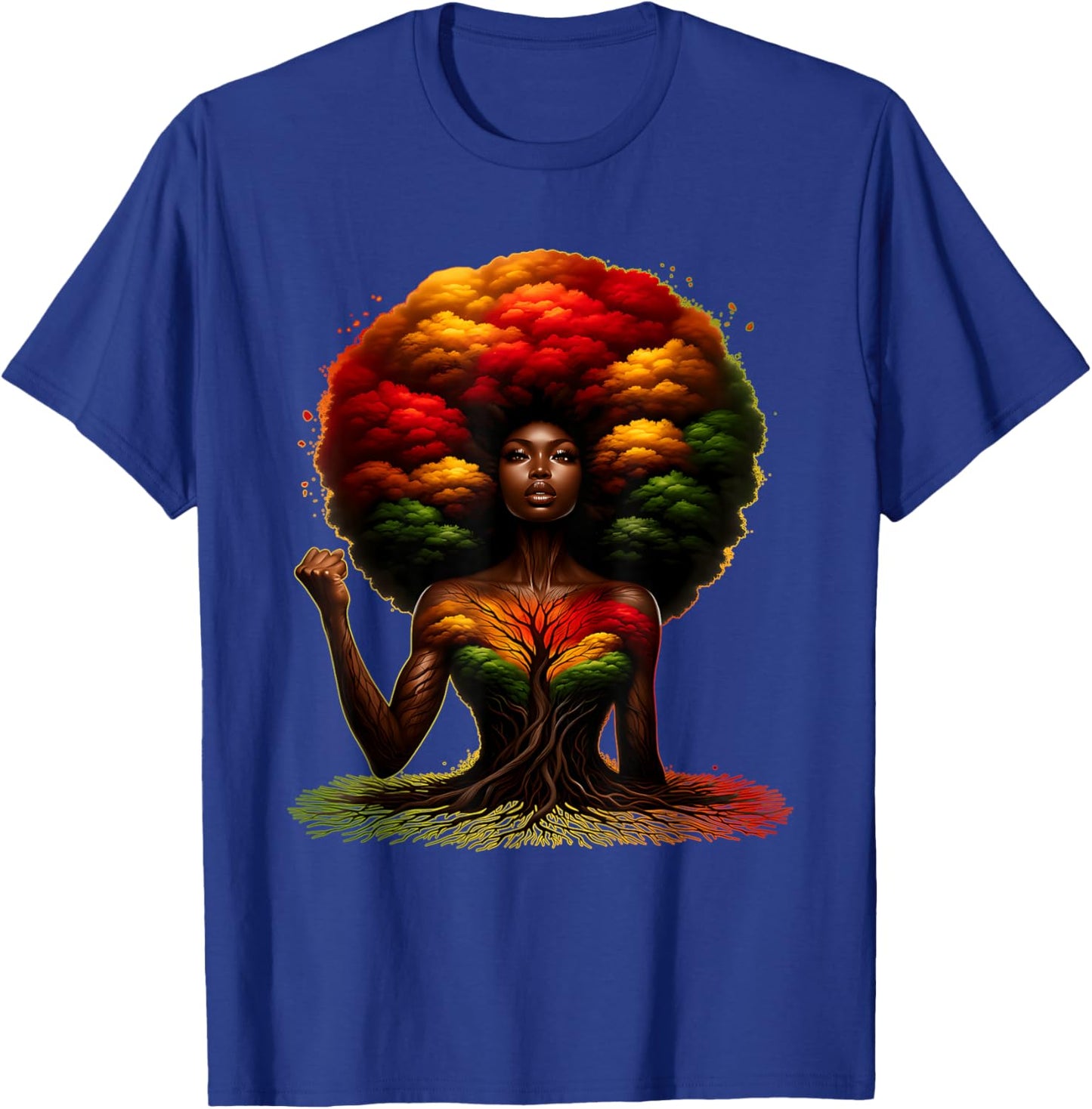 Black Girl Magic Afro Melanin Queen African American Women T-Shirt - T-Shirt | Royal