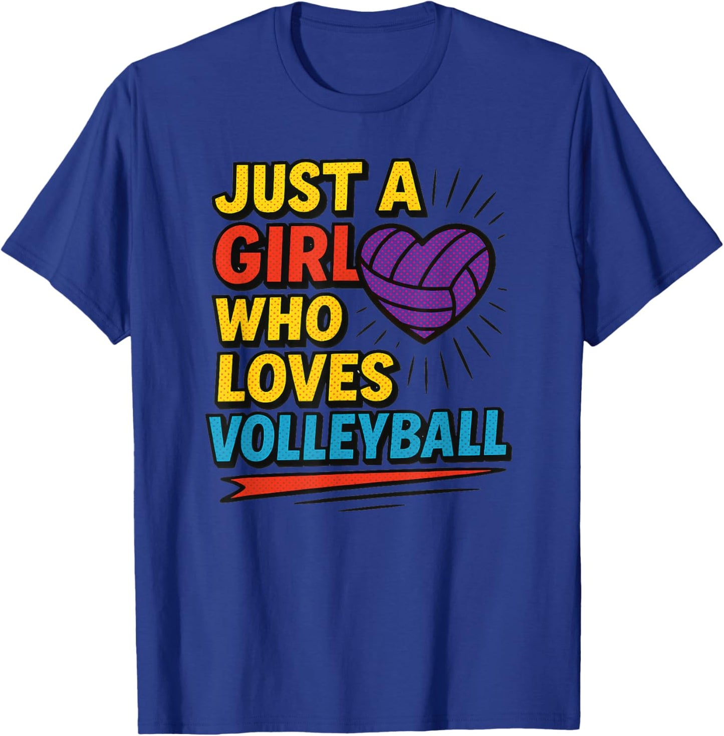 Volleyball Pop Comic for Teen Girls That Love Volleyball T-Shirt - T-Shirt | Royal