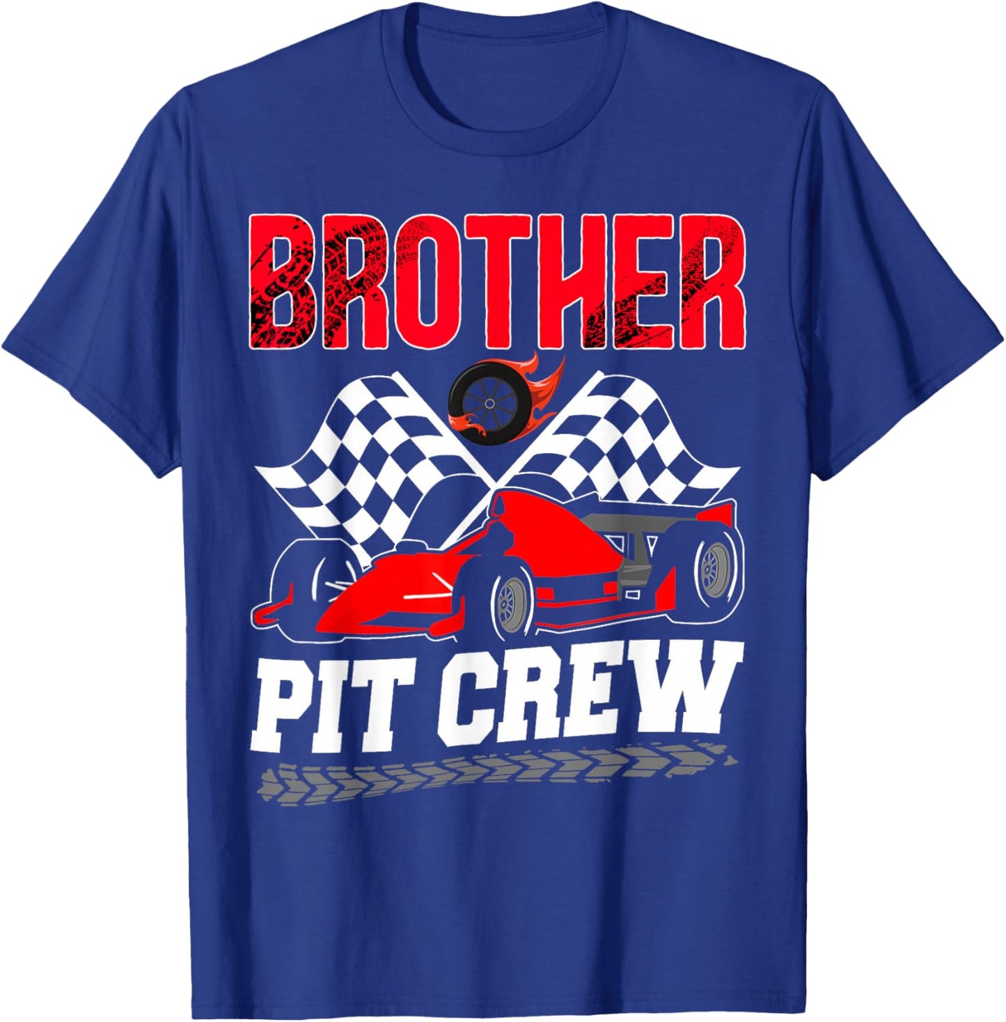 Brother Pit Crew Racing Family Race Car Birthday Boy T-Shirt - T-Shirt | Royal