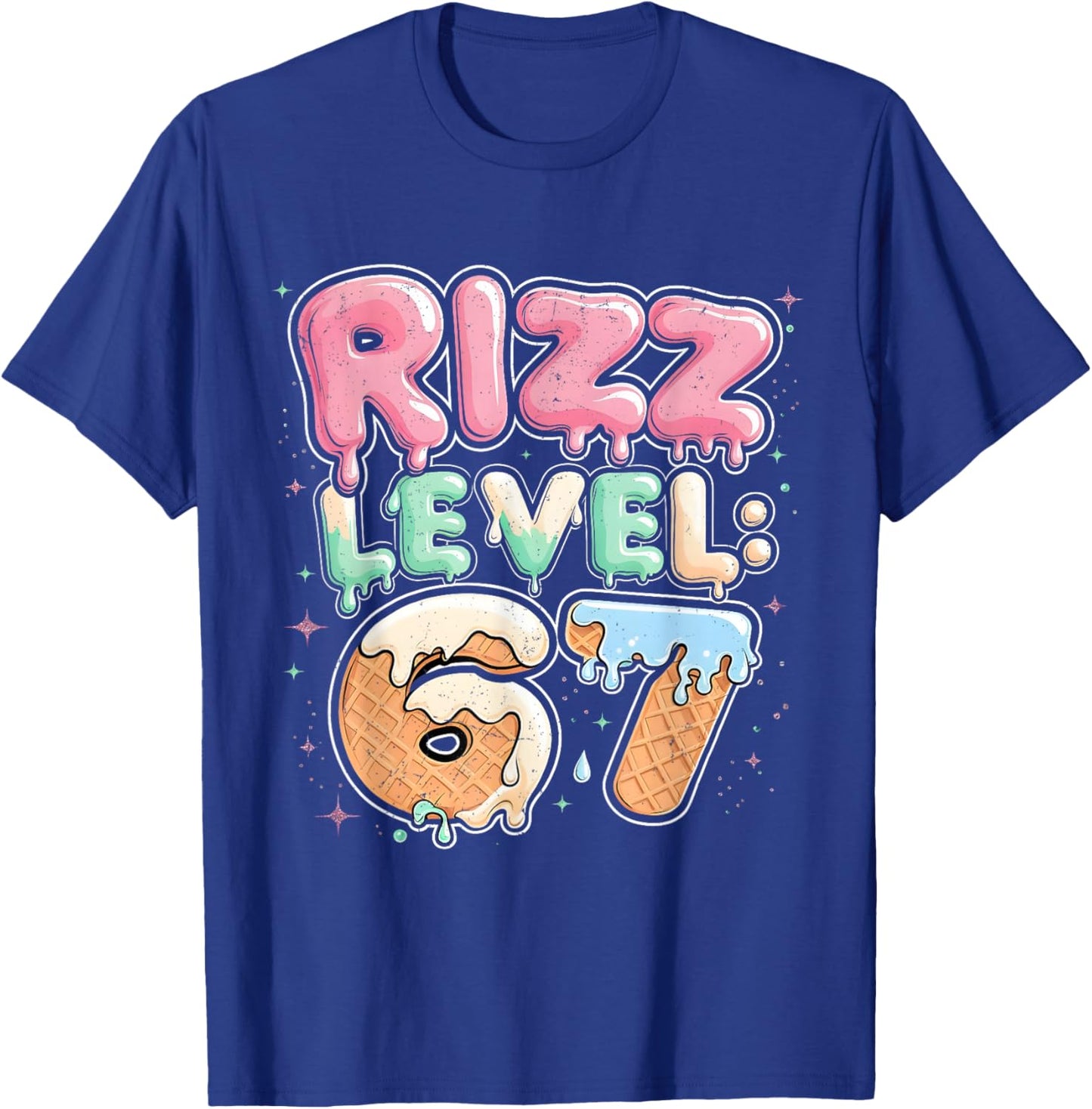 67 Ice Cream Drip Cool Meme Six Seven Gen Alpha Slang T-Shirt - T-Shirt | Royal