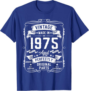 Vintage 1975 51yr 51st Birthday Gifts 51 Years Old T-Shirt - T-Shirt | Royal