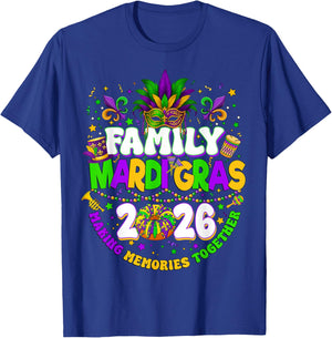 Family Mardi Gras 2026 Making Memories Together Matching T-Shirt - T-Shirt | Royal