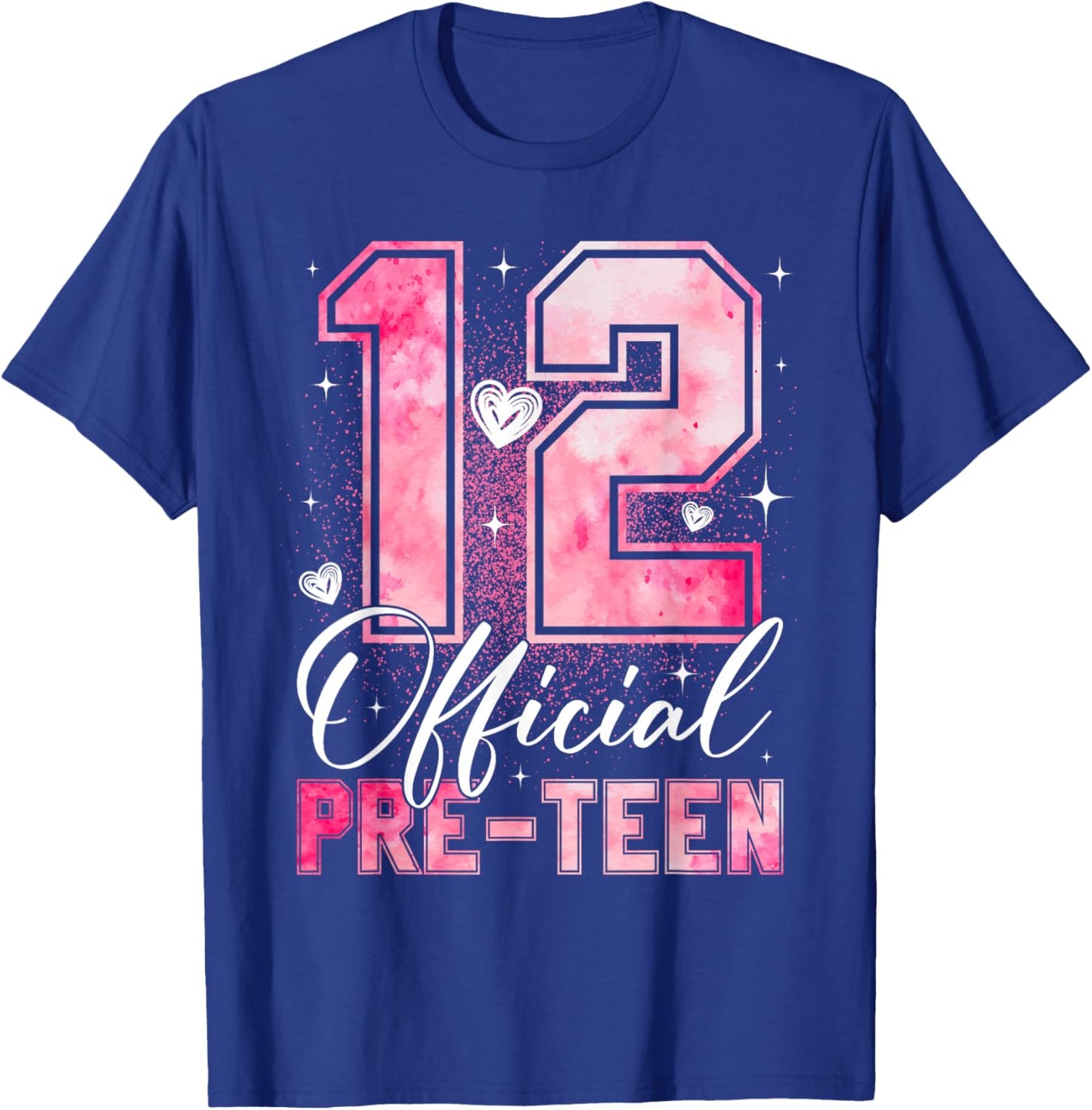 12 Years Old Official Pre-Teen 12th Birthday Girls Kids T-Shirt - T-Shirt | Royal