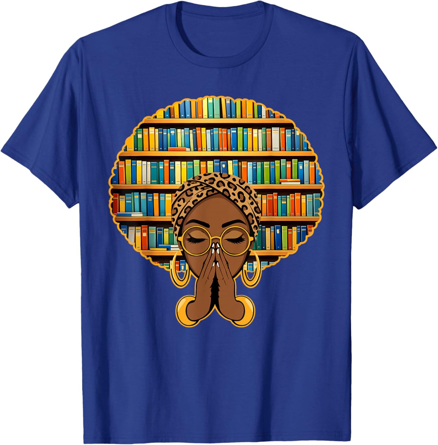 Melanin Afro Women Girl Book Librarian Black History African T-Shirt - T-Shirt | Royal