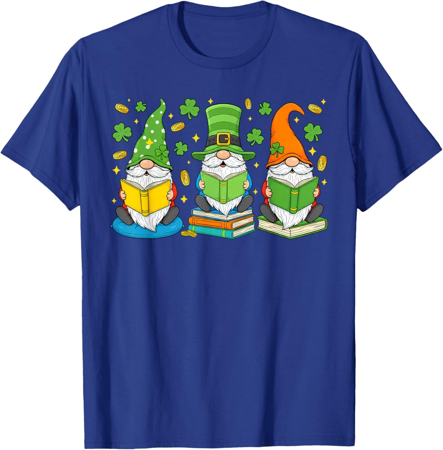 Gnomes Reading Books St Patricks Day Irish Teacher Women T-Shirt - T-Shirt | Royal