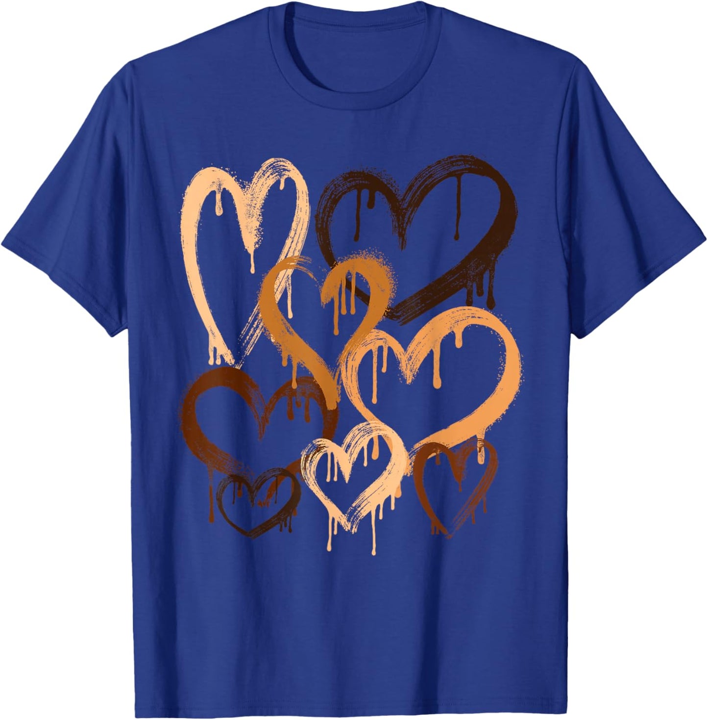 Melanin Shades Hearts Black History Month African Men Women T-Shirt - T-Shirt | Royal