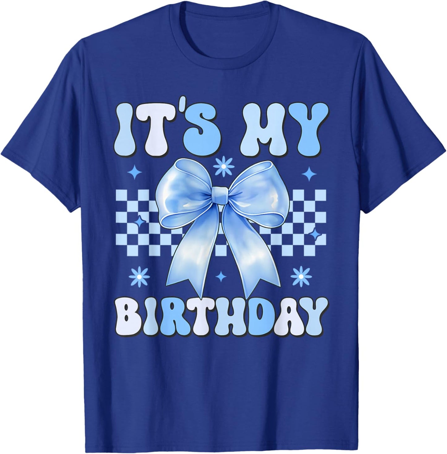 Groovy It's My Birthday Girls Women Teens Coquette Bow T-Shirt - T-Shirt | Royal