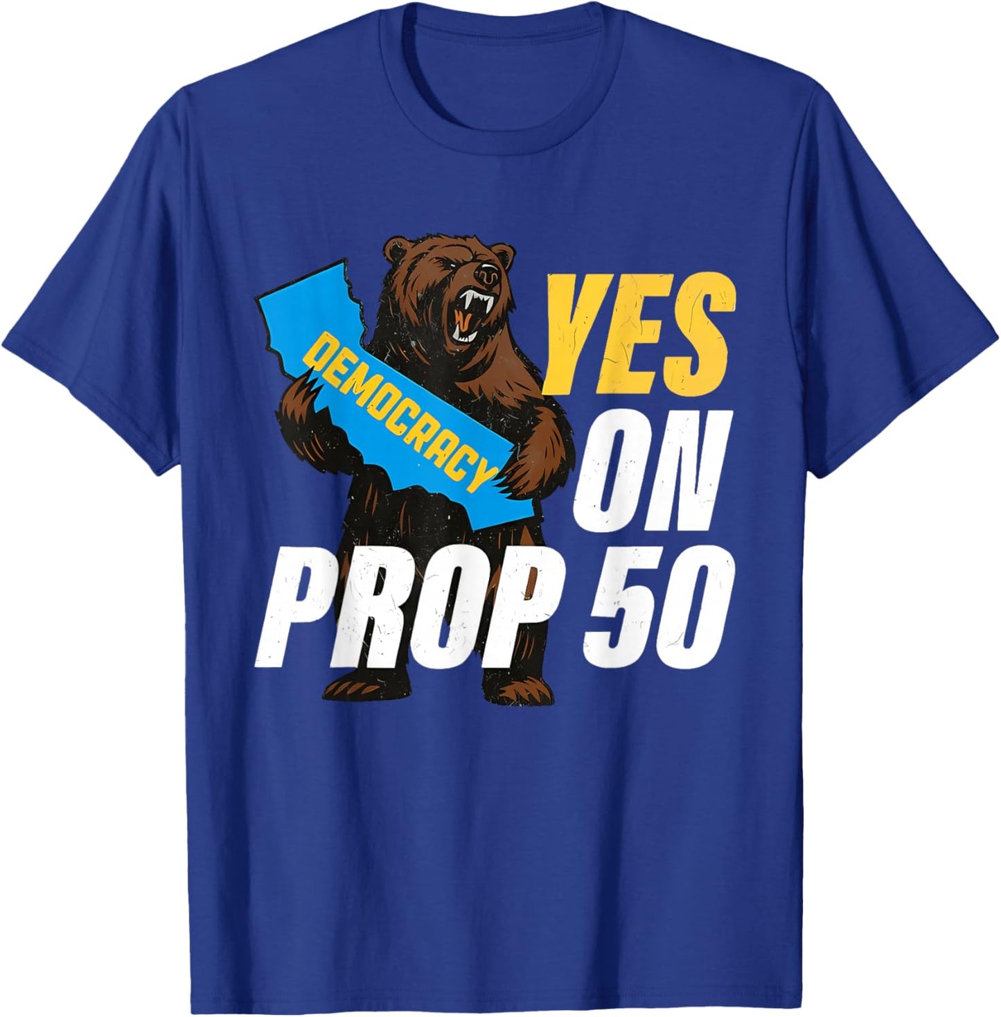 Vintage Yes on Prop 50 American Flag Patriotic Women T-Shirt - T-Shirt | Royal