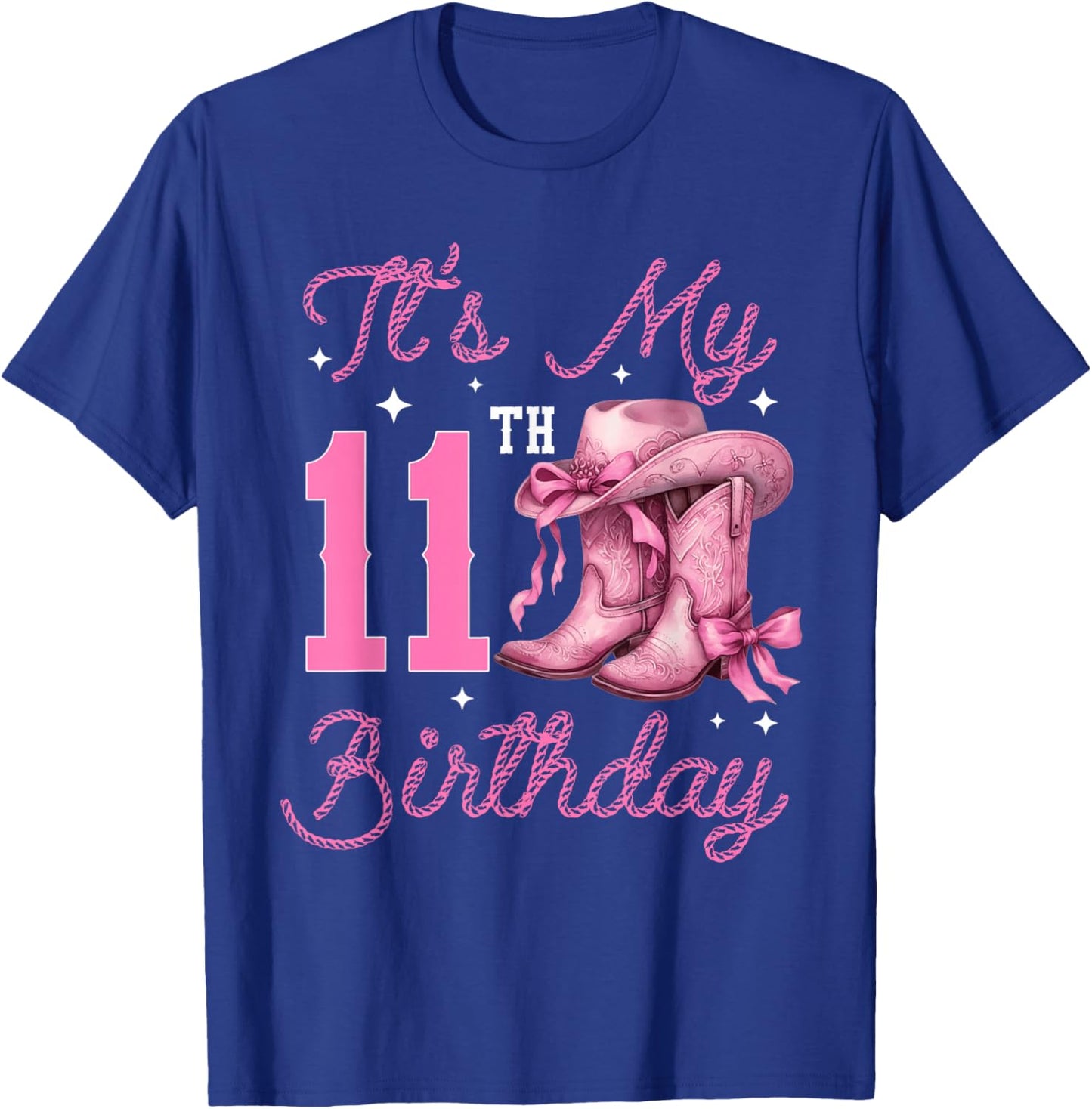 11 Year Old Bday Girl It’s My 11th Birthday Western Cowgirl T-Shirt - T-Shirt | Royal