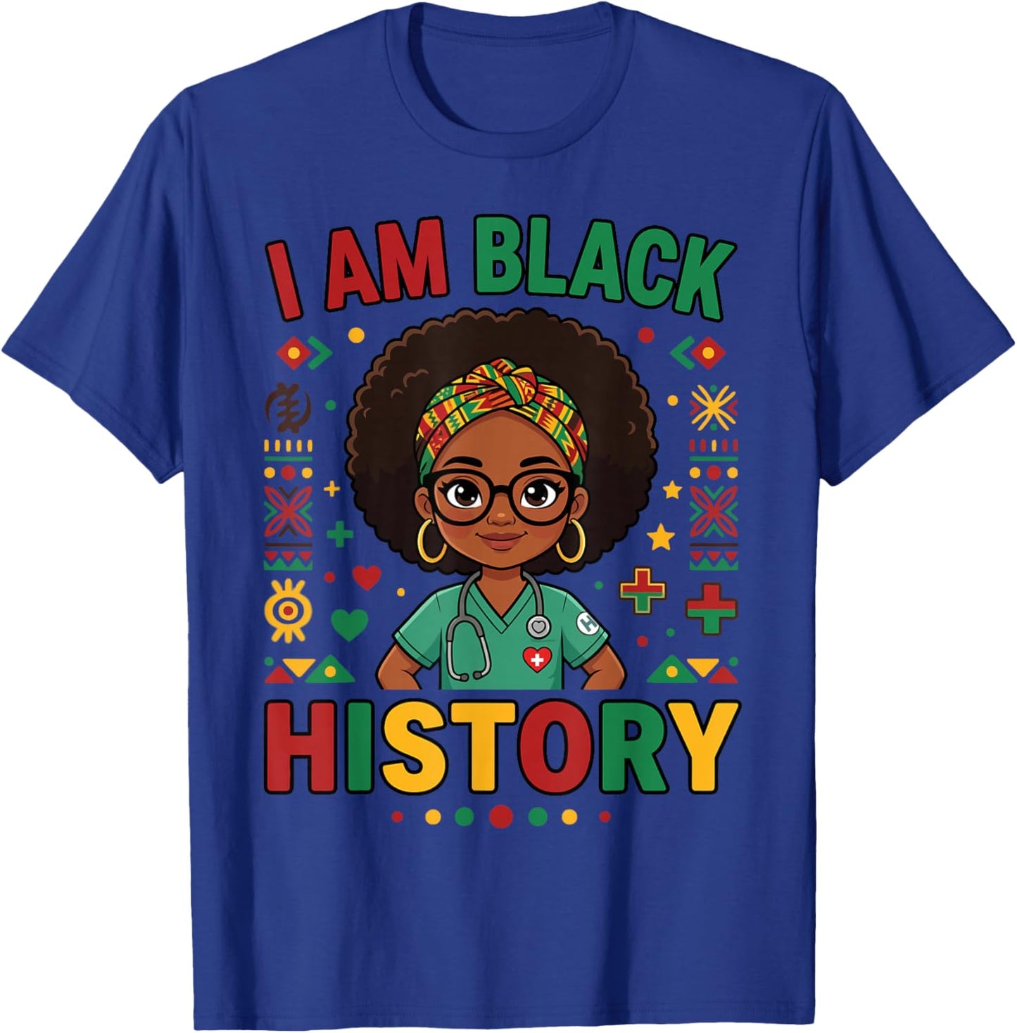 I Am Black History Women Girl Black History Month Juneteenth T-Shirt - T-Shirt | Royal