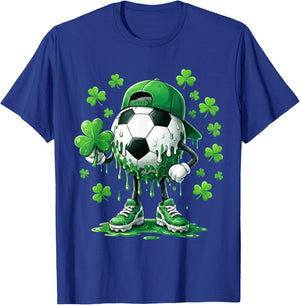 Saint Patrick Soccer Ball Guy with Clover for Players T-Shirt - T-Shirt | Royal