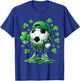 Saint Patrick Soccer Ball Guy with Clover for Players T-Shirt - T-Shirt | Royal