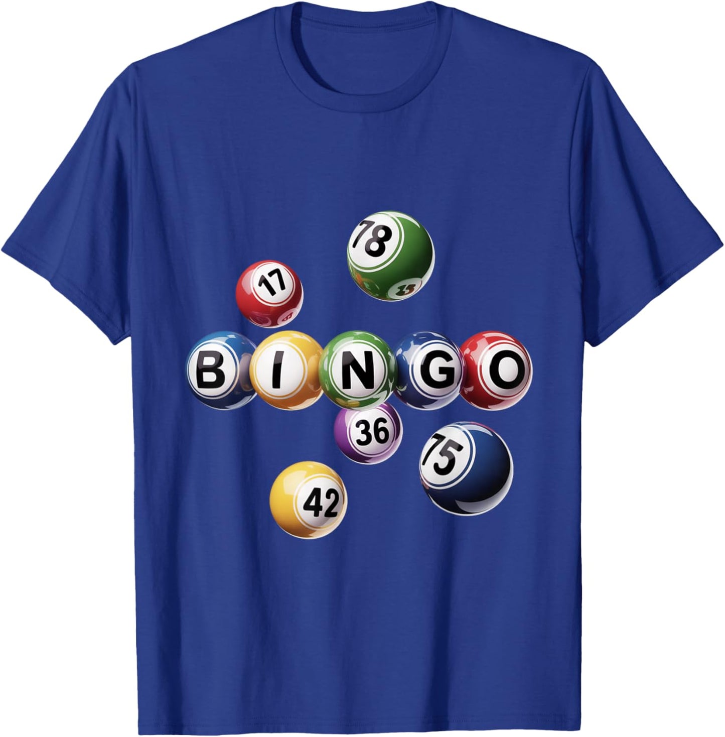 Classic Color Bingo Balls Arrangement T-Shirt - T-Shirt | Royal