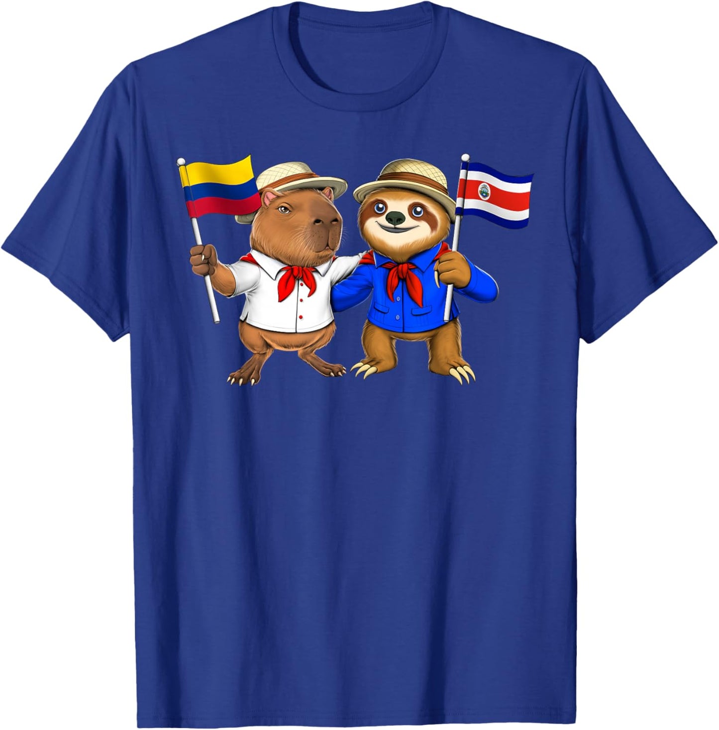 Colombia Costa Rica Roots Colombian Flag Proud Costa Rican T-Shirt - T-Shirt | Royal