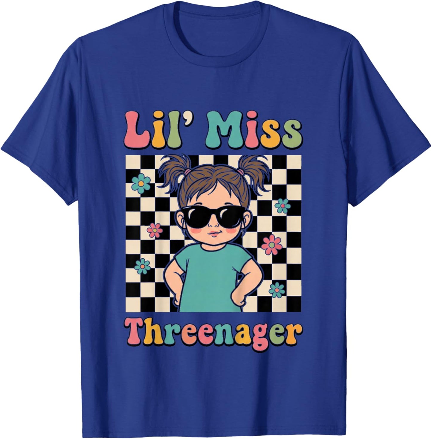 3rd Birthday Girl Sassy Toddler Lil Miss Threenager T-Shirt - T-Shirt | Royal