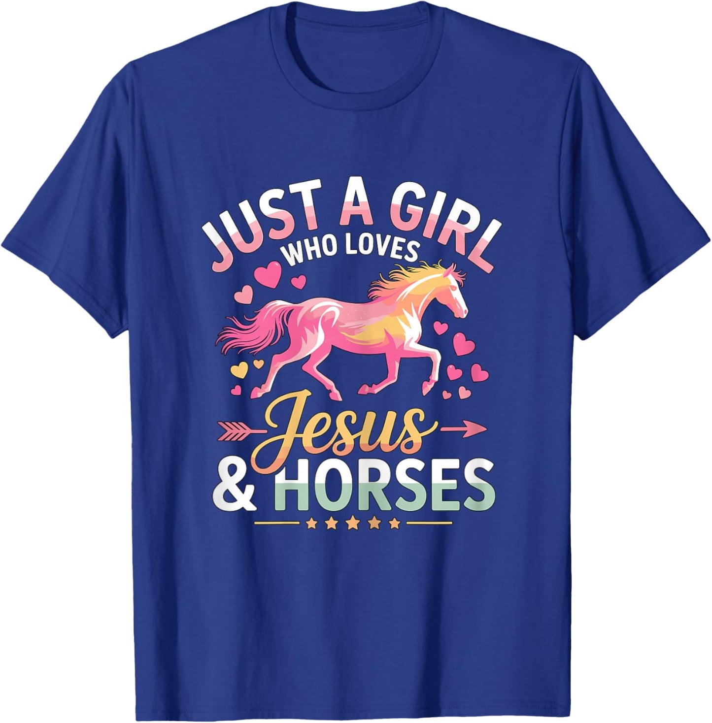 Just a Girl Who Loves Jesus & Horses T-Shirt - T-Shirt | Royal
